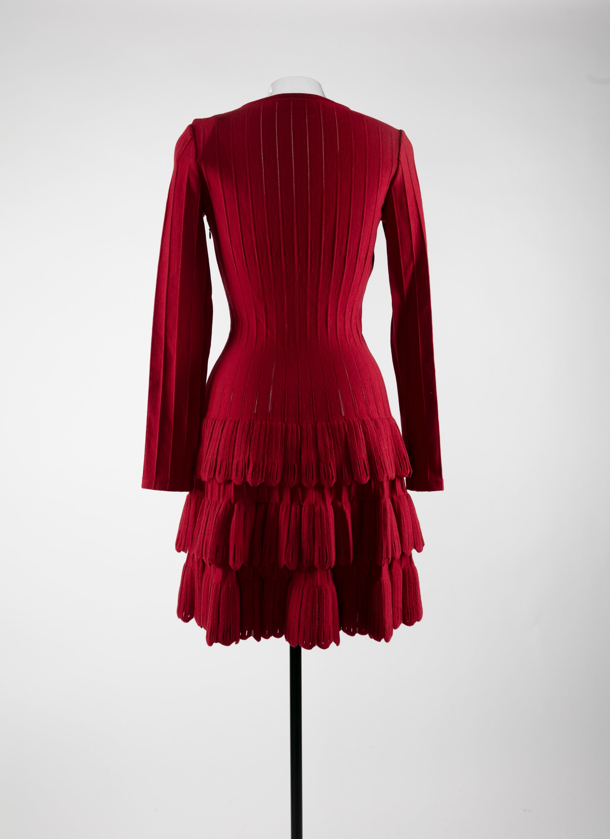 Robe col v volantée en laine - Garance