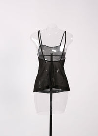 Top en transparence Intime - Noir