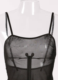 Top en transparence Intime - Noir