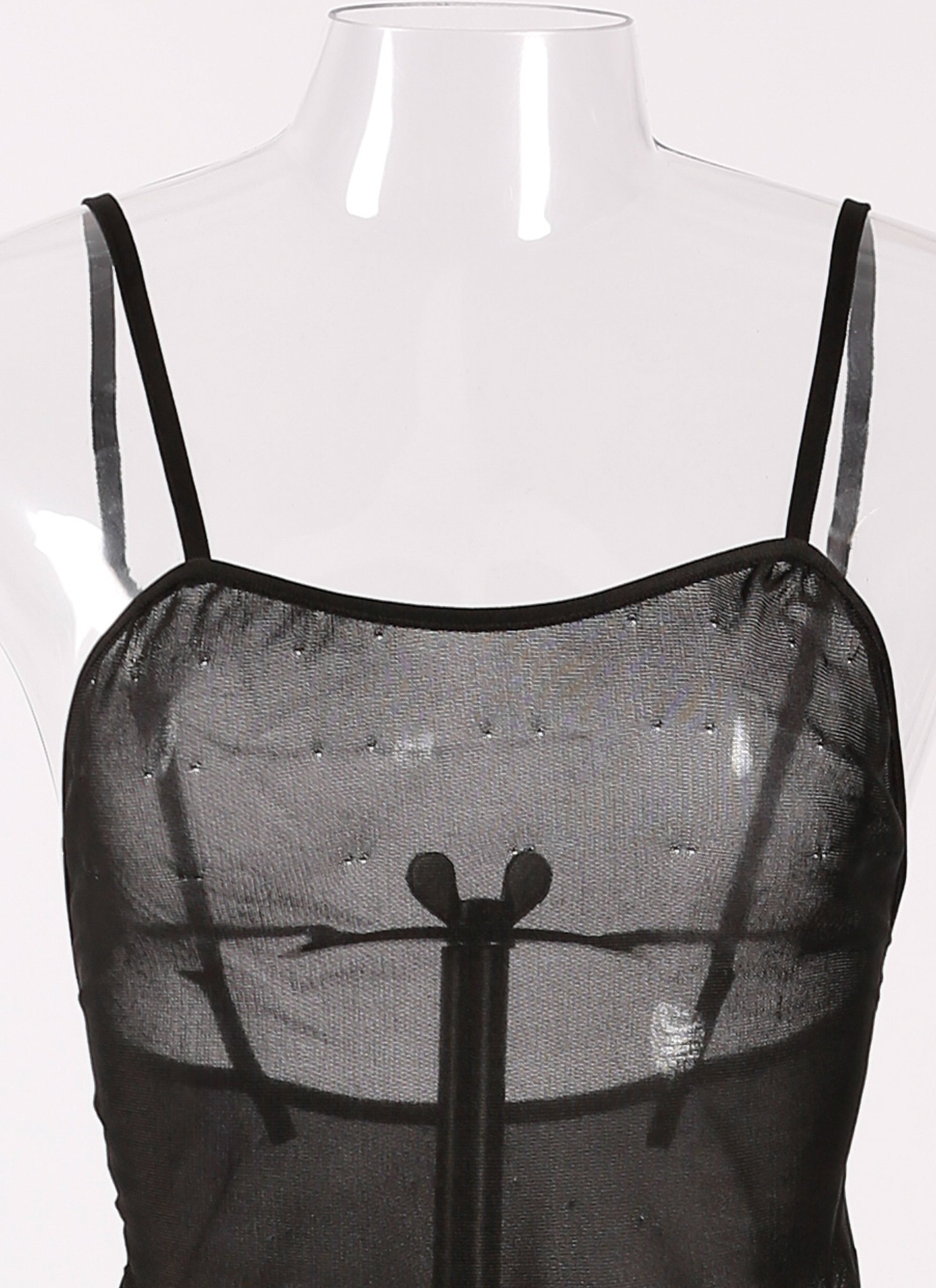 Top en transparence Intime - Noir
