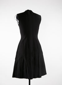 Robe sans manches cintrée à zip - Noir Brillant