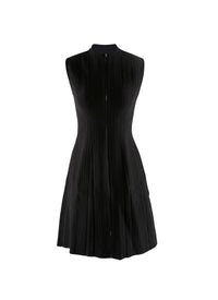 Robe sans manches cintrée à zip - Noir Brillant
