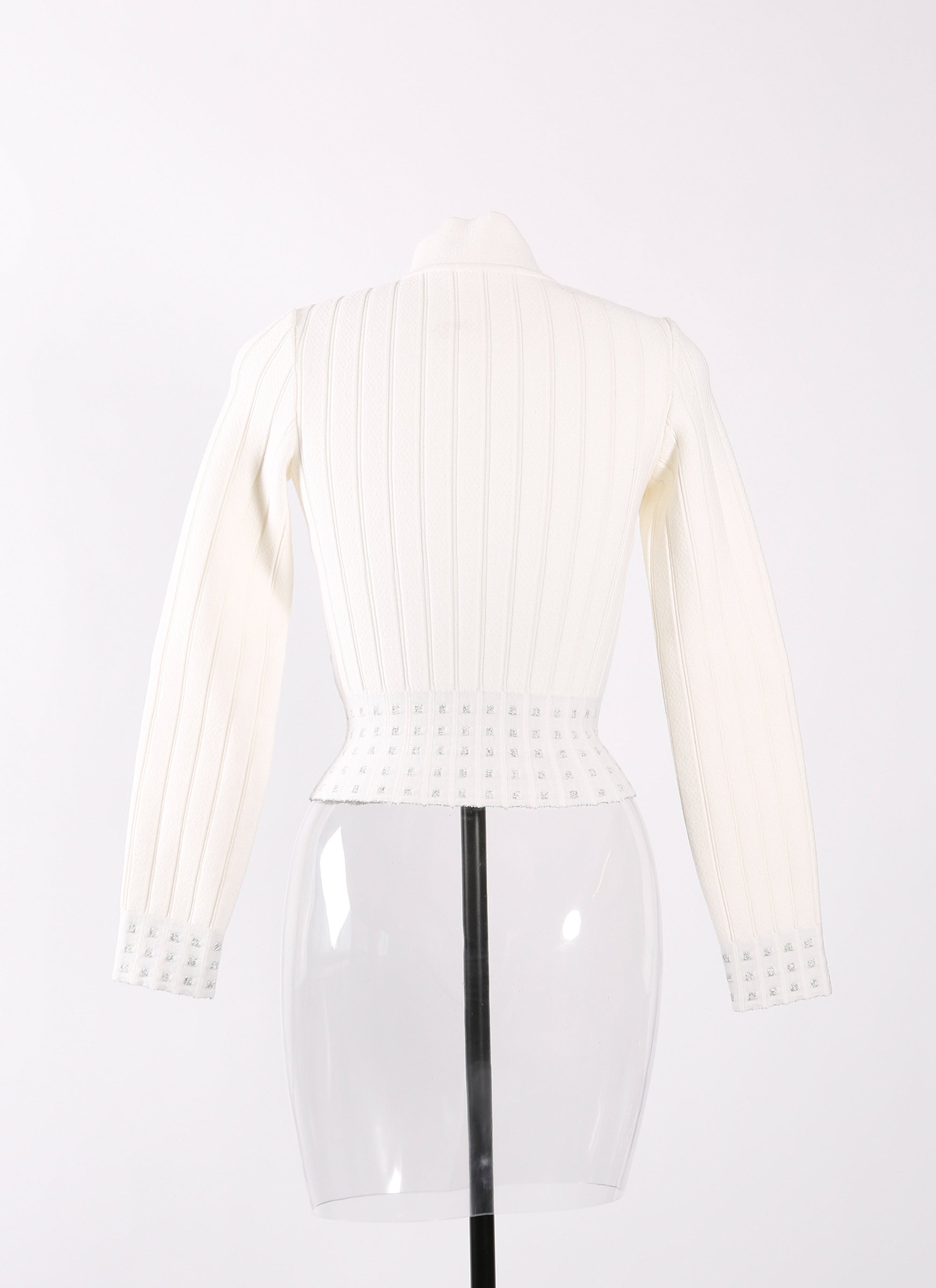 Long-sleeved wool evening visitors jumper - White