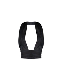 Soutien-gorge Zebra en soie - Noir & Bleu