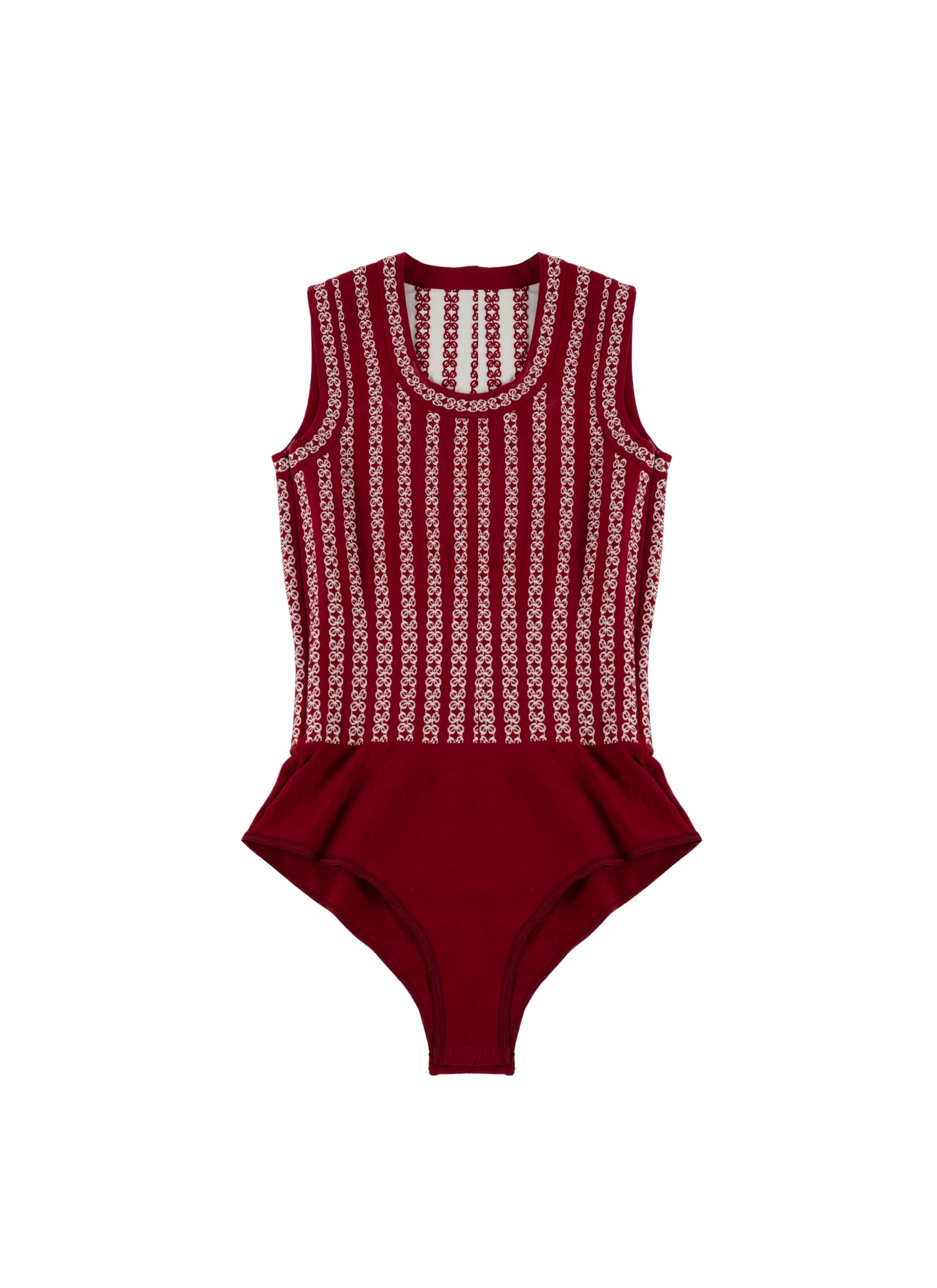 Sleeveless bodysuit with logo stripes - Red & White