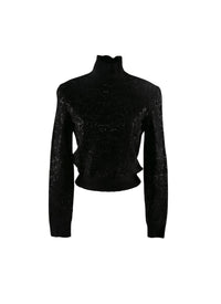 Pull col roulé - Noir & Noir Brillant