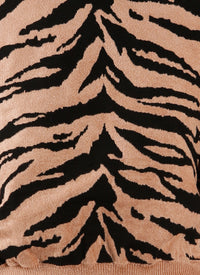 Zebra knitted short jumper - Black & Nude