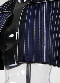 Short-sleeved cardigan Knitted kimono - Black & Blue