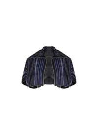 Short Sleeve Kimono Knitted Cardigan - Black & Blue