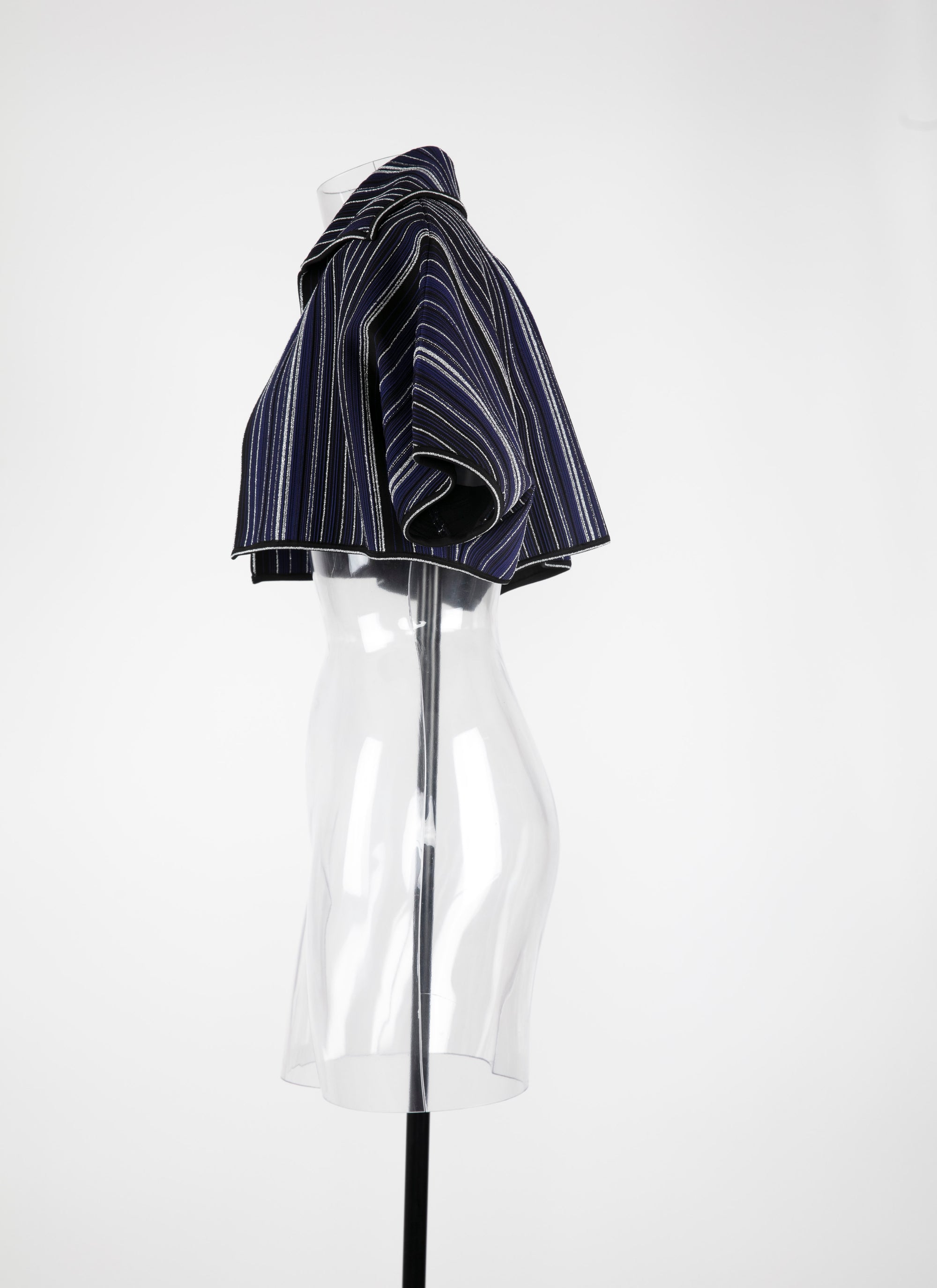 Short-sleeved cardigan Knitted kimono - Black & Blue