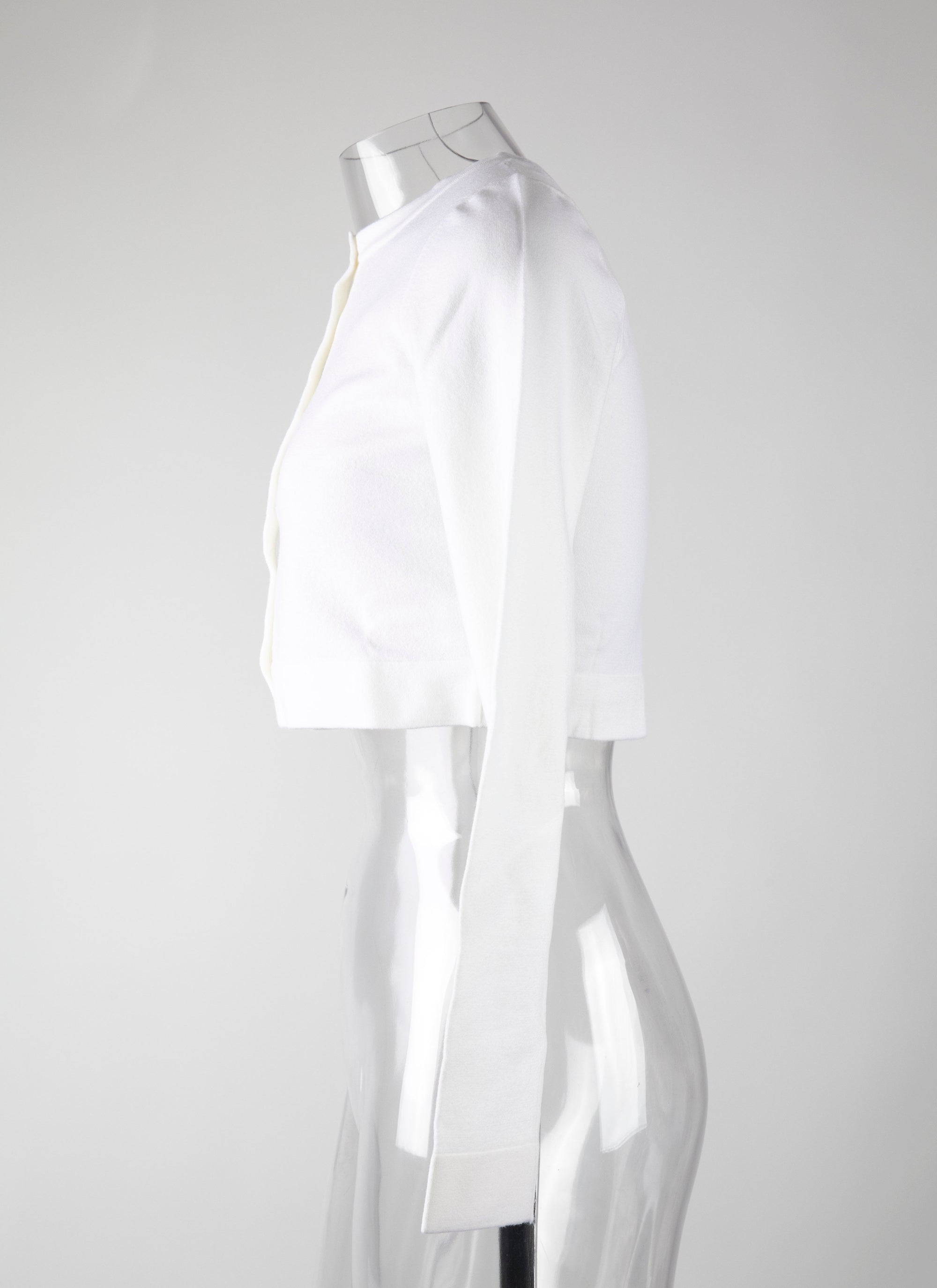 Wool Supreme long-sleeved cardigan - White pearl