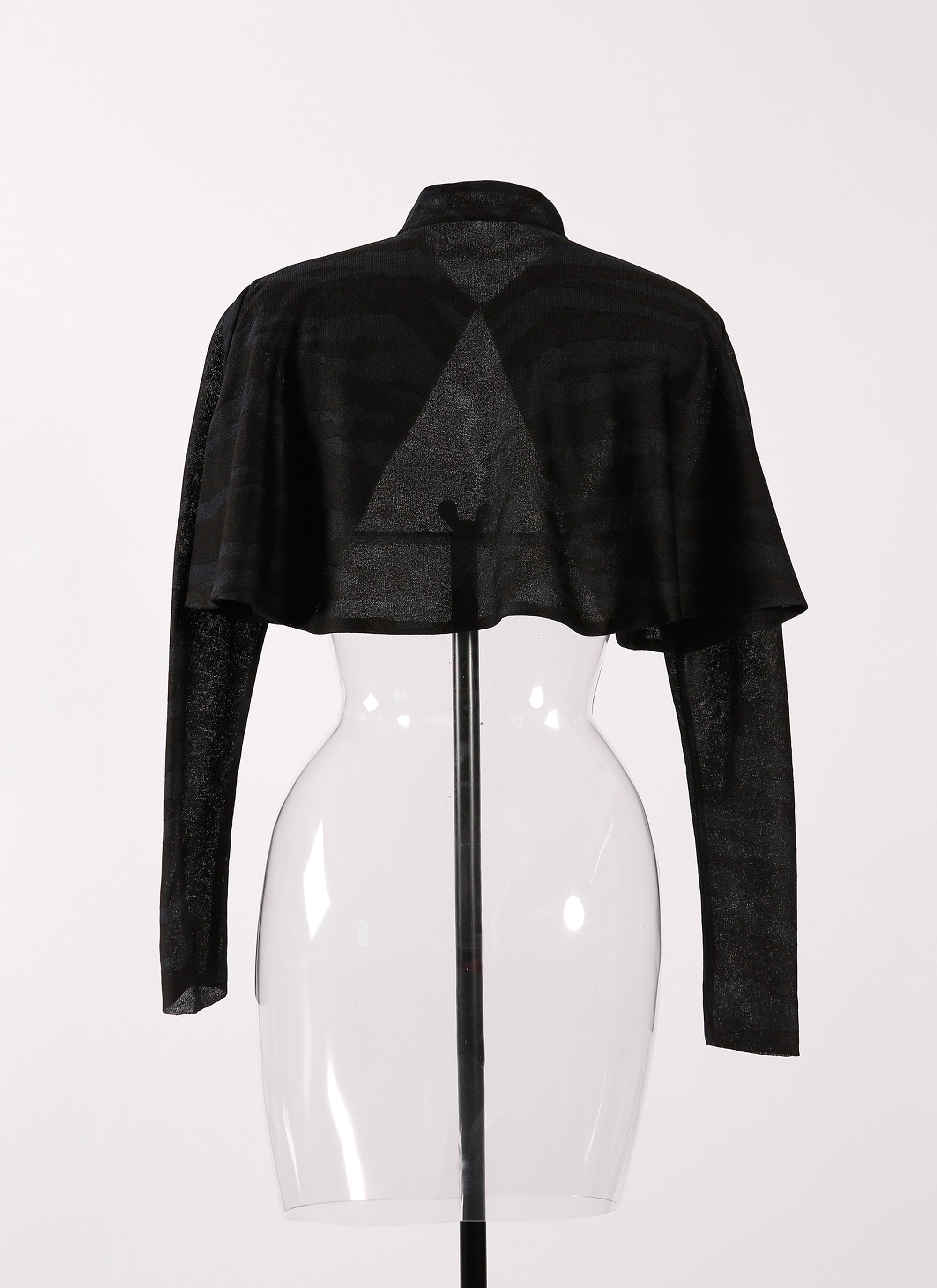 Cardigan à manches longues Zebra en soie - Noir & Bleu