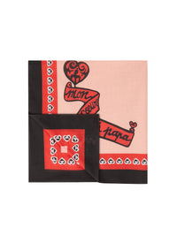 Mon Coeur 60cm square bandana - Red & Black