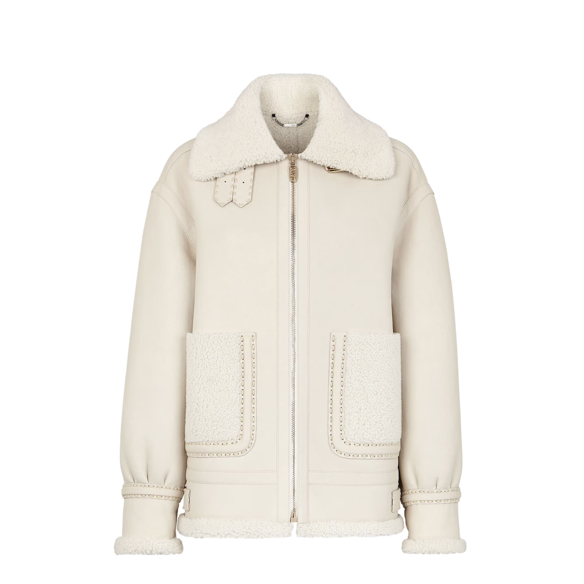 Veste en peau de mouton - Blanc