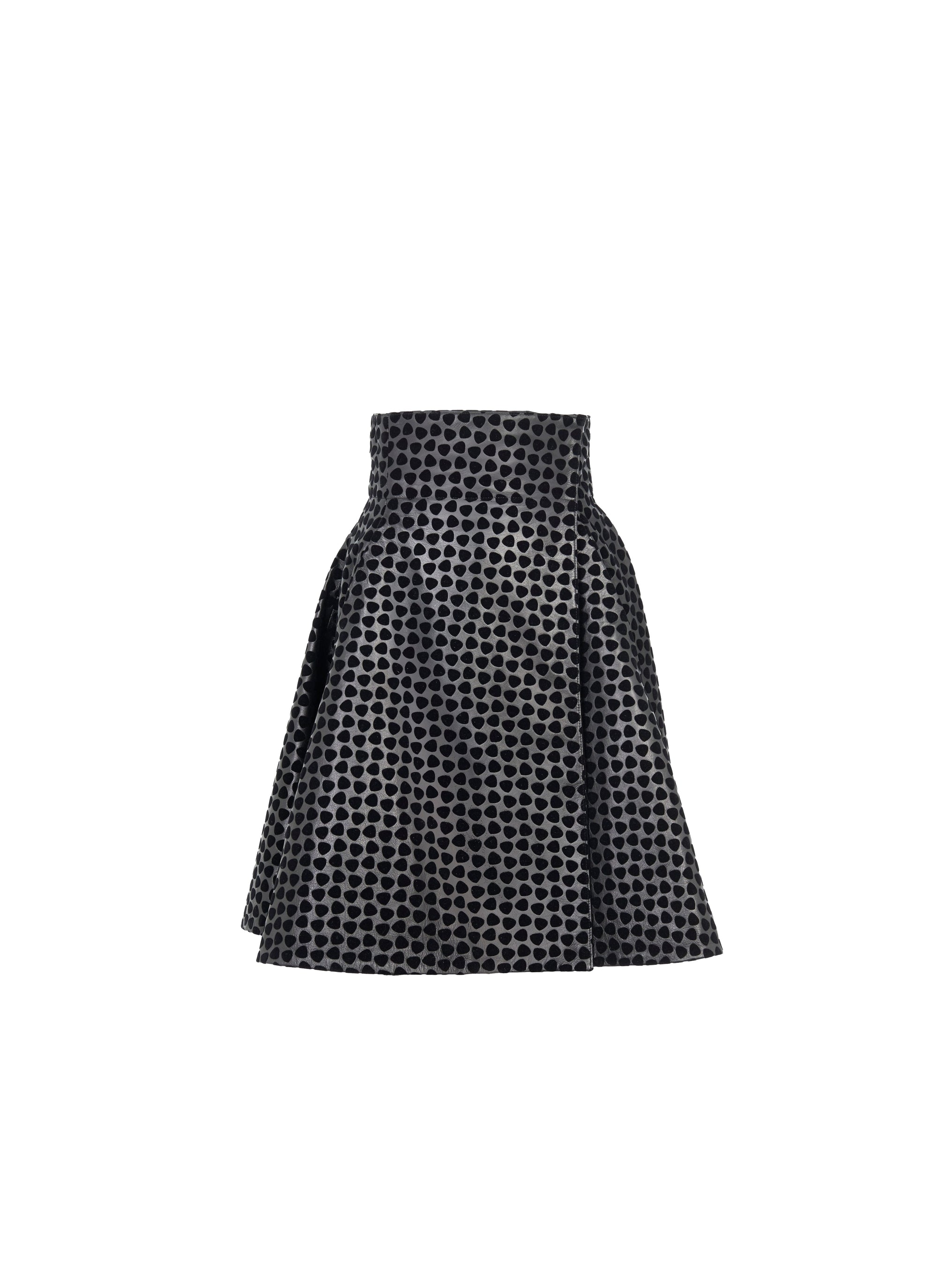 Jupe Dalmatien en cuir - Noir