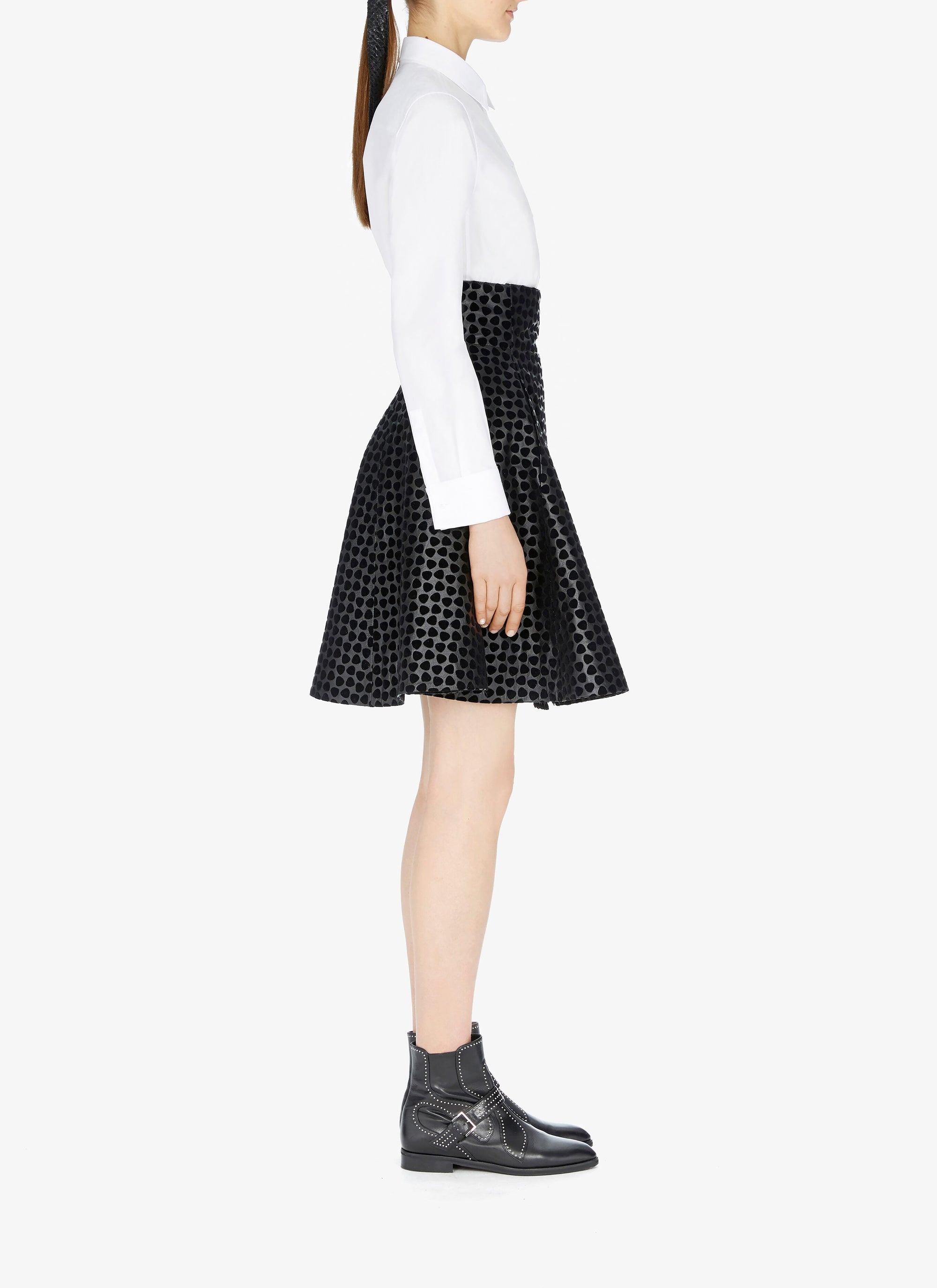 Jupe Dalmatien en cuir - Noir