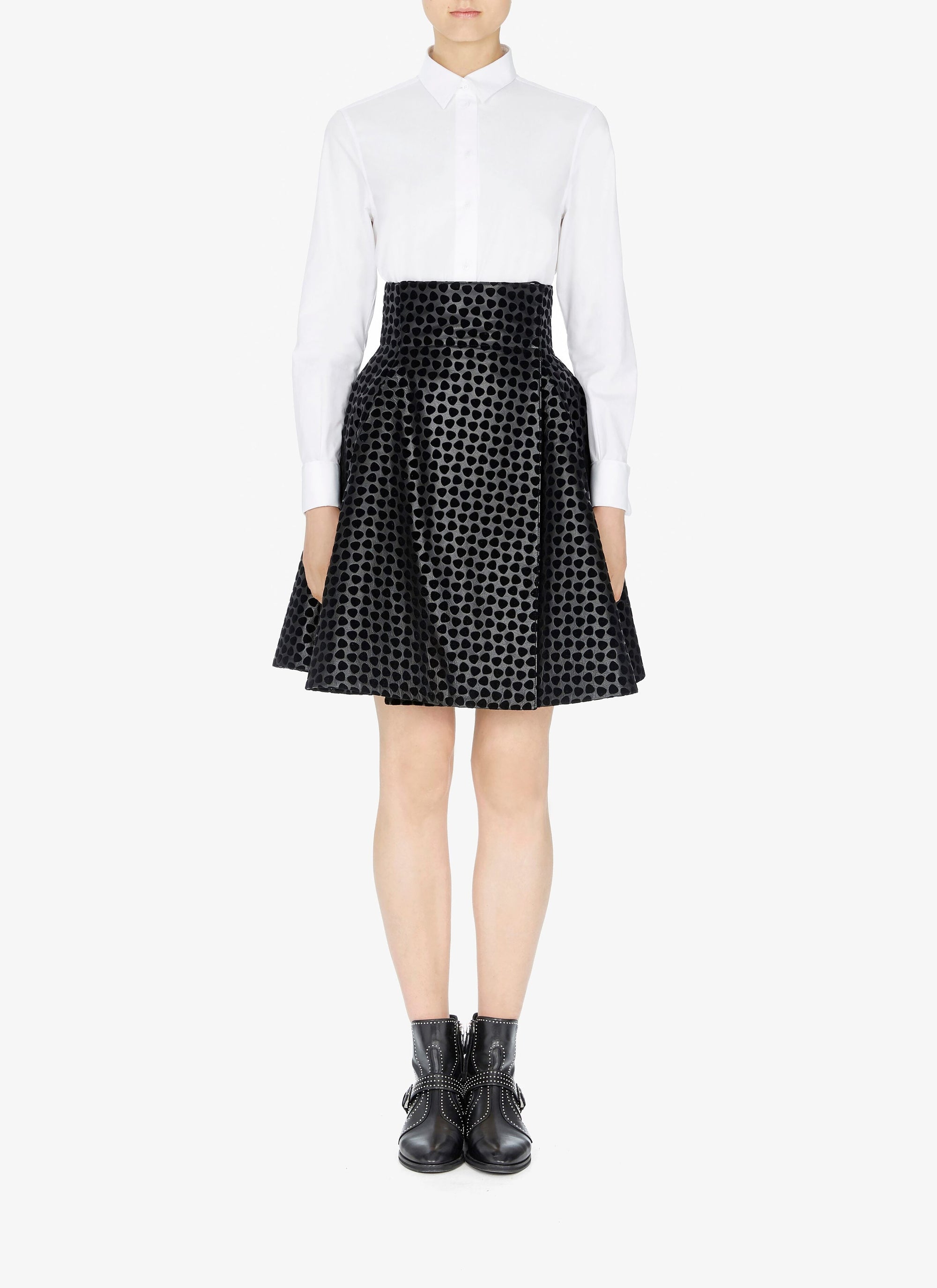 Jupe Dalmatien en cuir - Noir