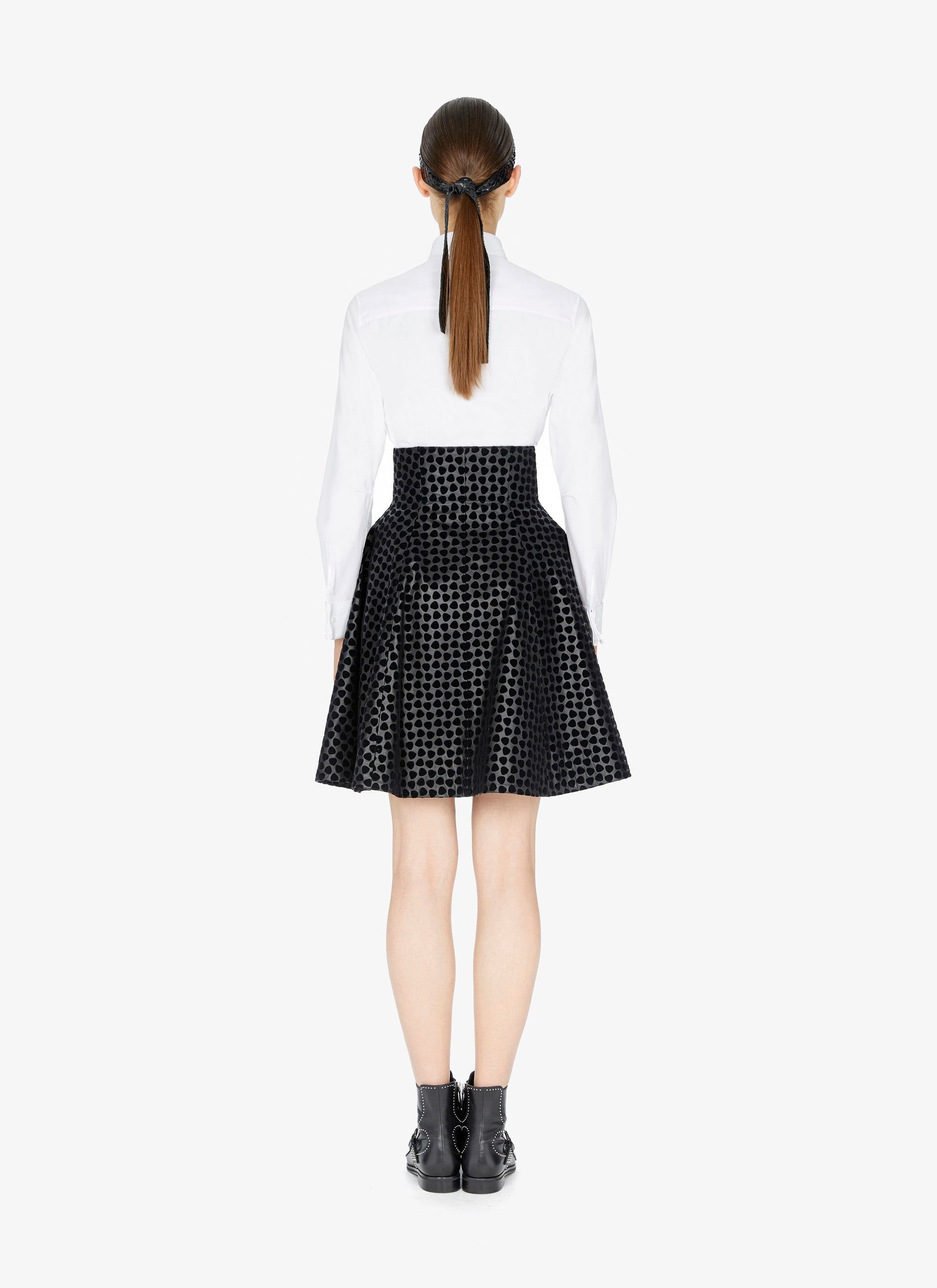 Jupe Dalmatien en cuir - Noir