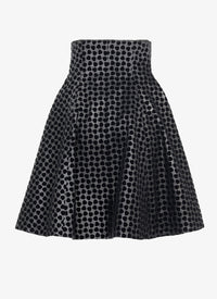 Leather Dalmatian skirt - Black