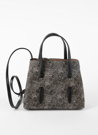 Sac Mina moucheté en cuir - Noir & Beige