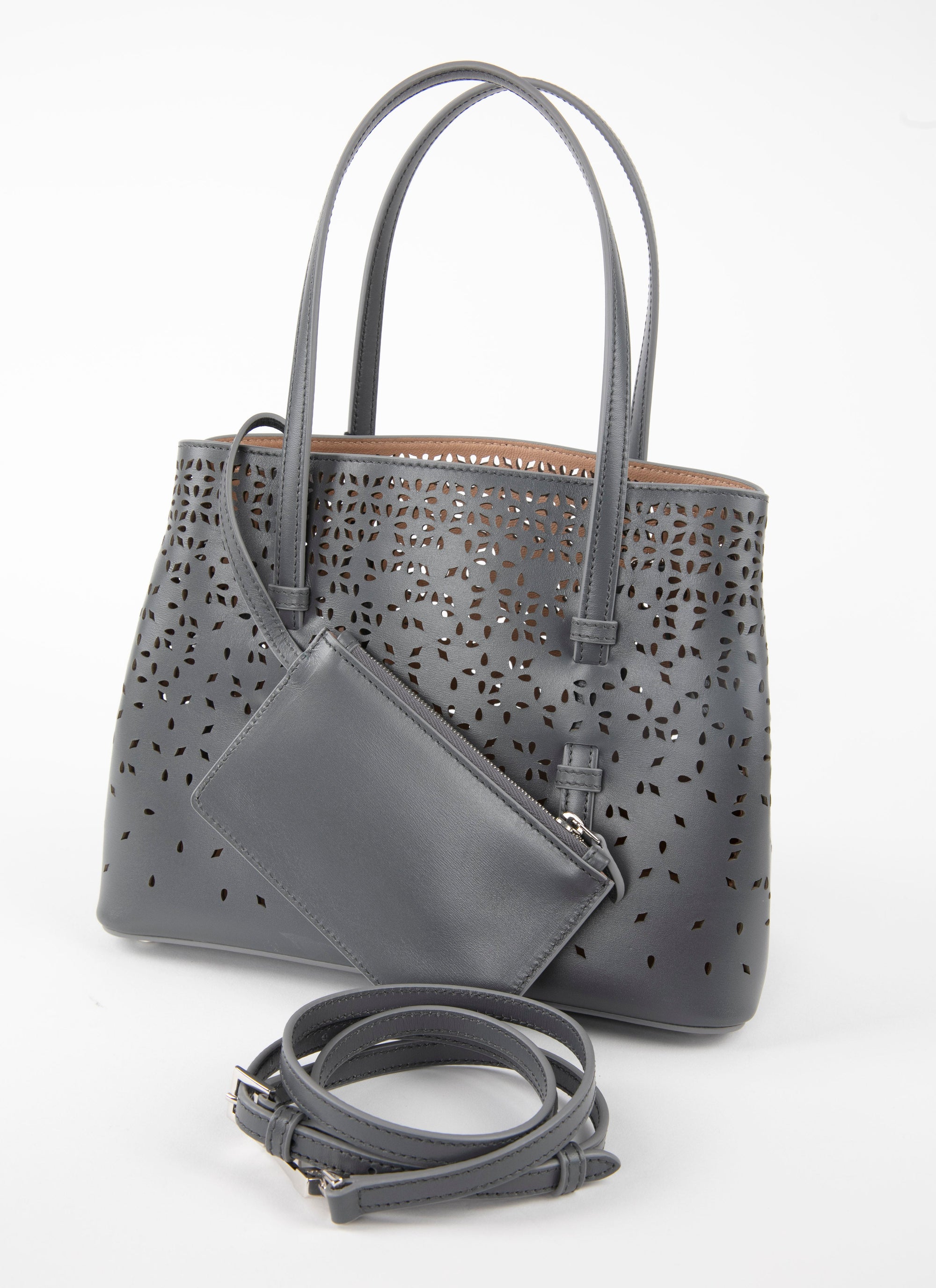 Sac Mina Bolivia Fiori en cuir - Cendre