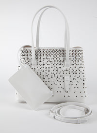 Sac Mina Bolivia Fiori en cuir - Blanc Optique