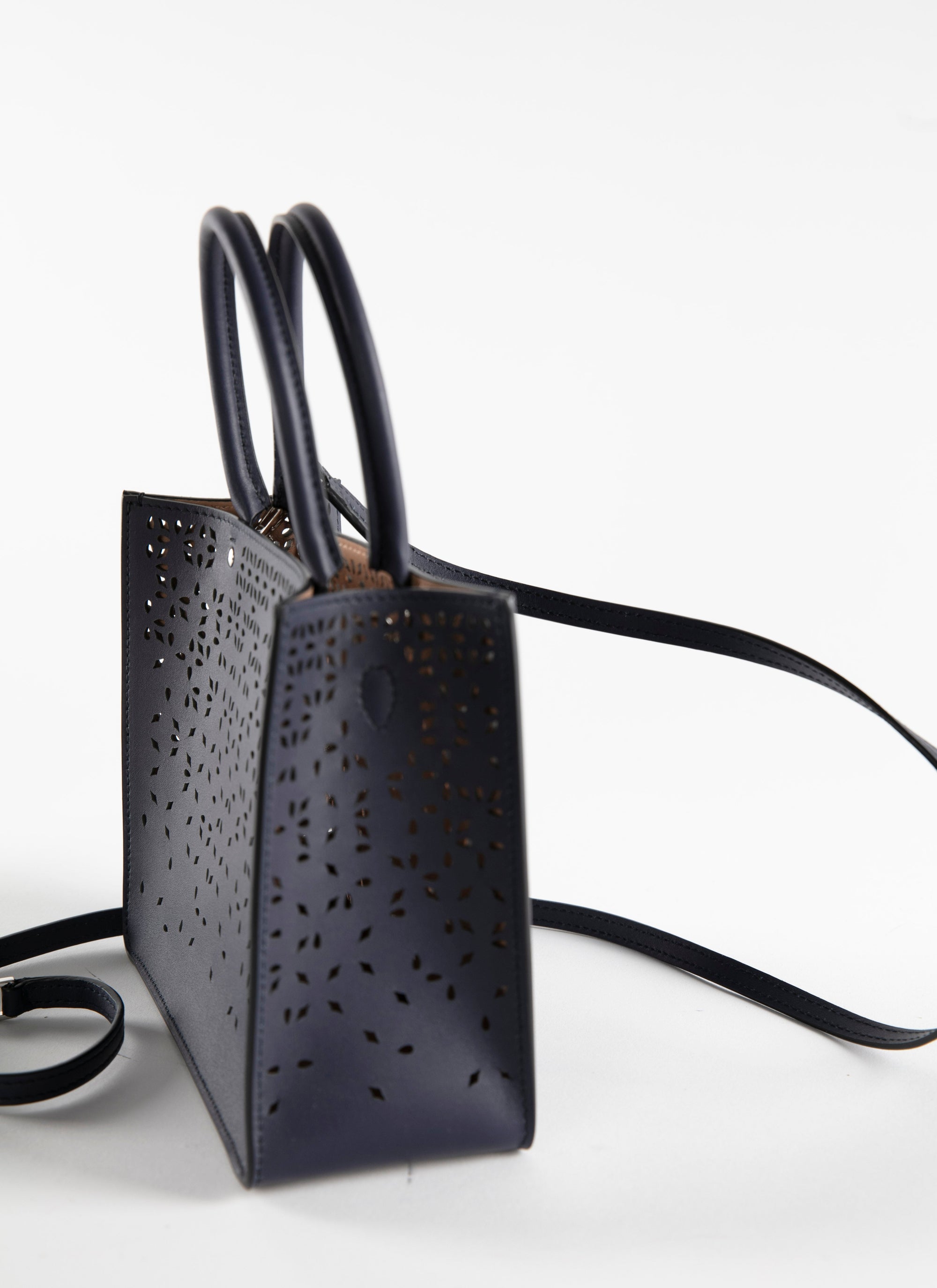 Sac Garance 16 en cuir - Bleu foncé