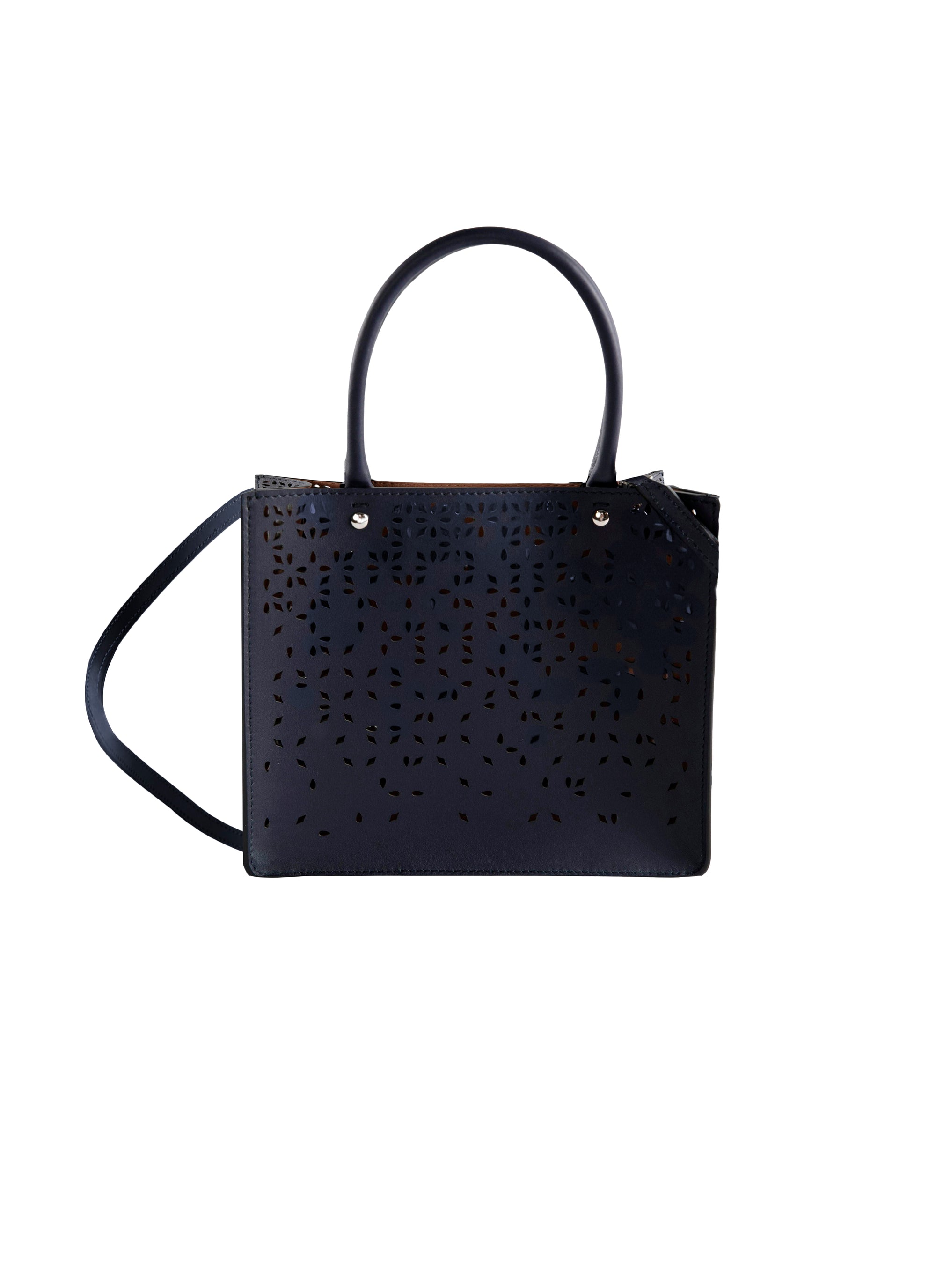 Sac Garance 16 en cuir - Bleu foncé