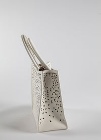 Sac cabas Garance 16 en cuir - Ivoire