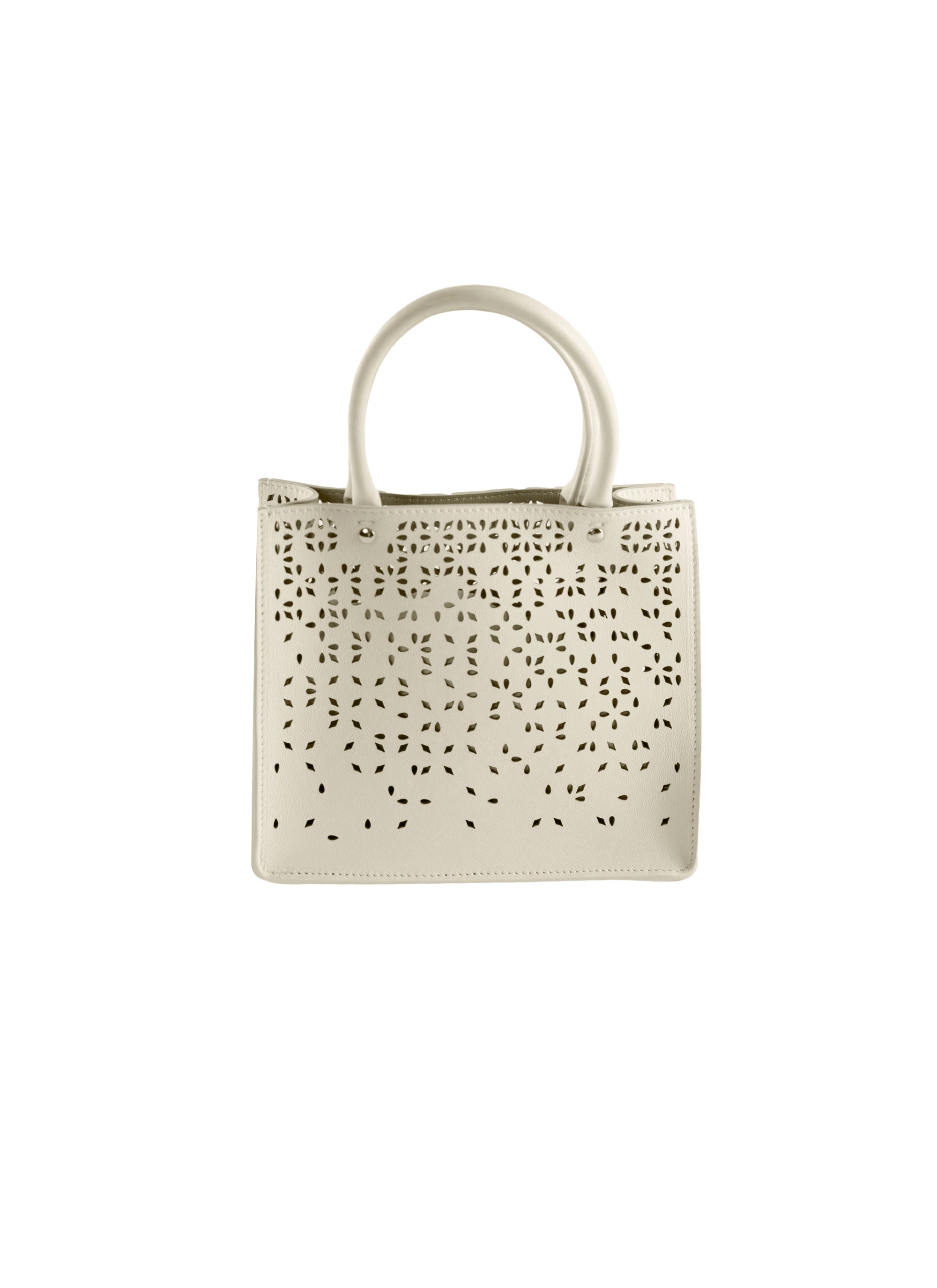 Sac cabas Garance 16 en cuir - Ivoire