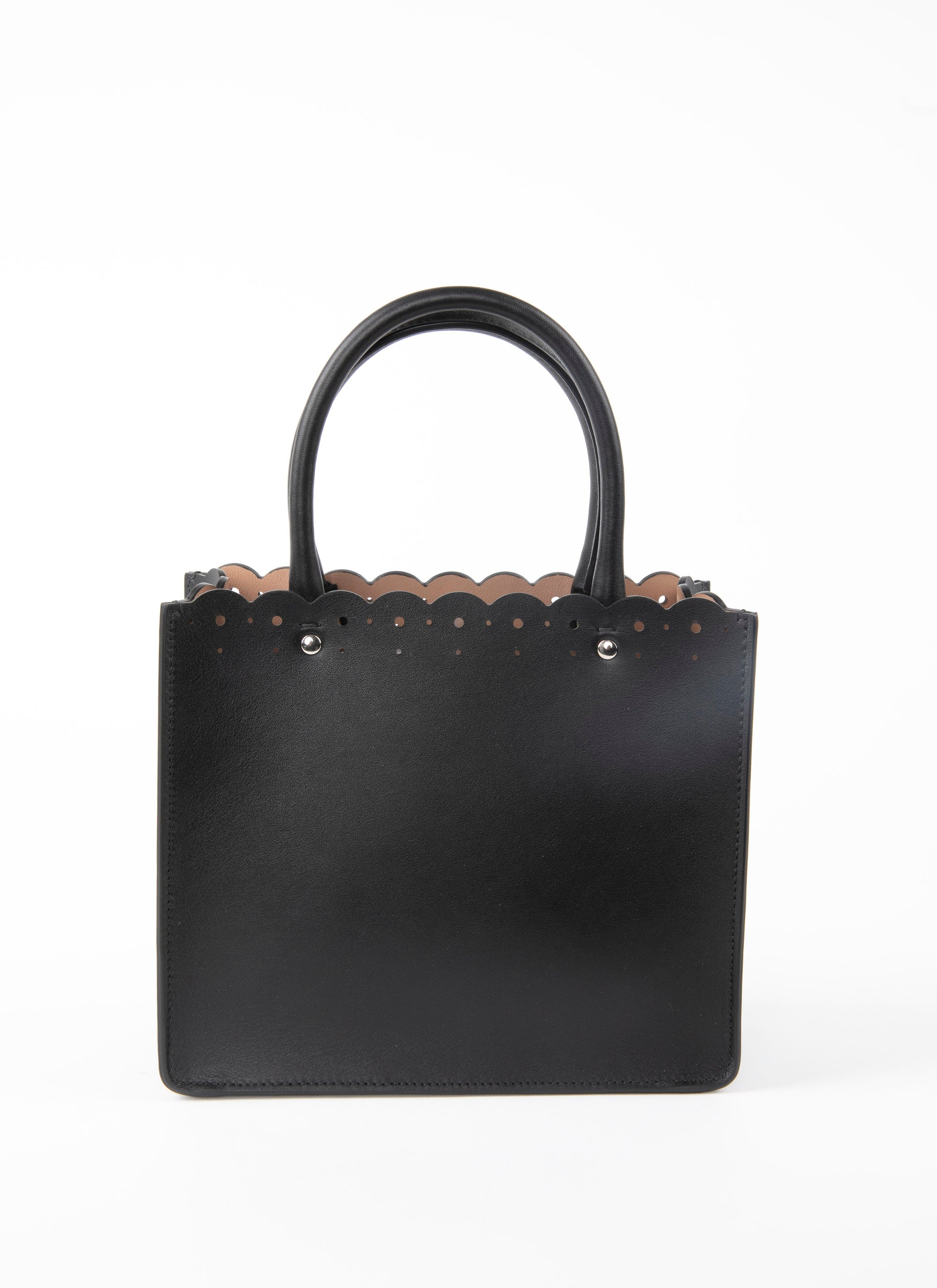 Sac Garance Carrera Fiori bordure ajourée en cuir - Noir