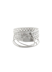 Ceinture hinge en cuir - Blanc Optique