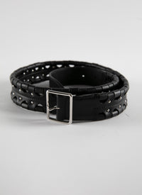 Ceinture hinge pan en cuir - Noir