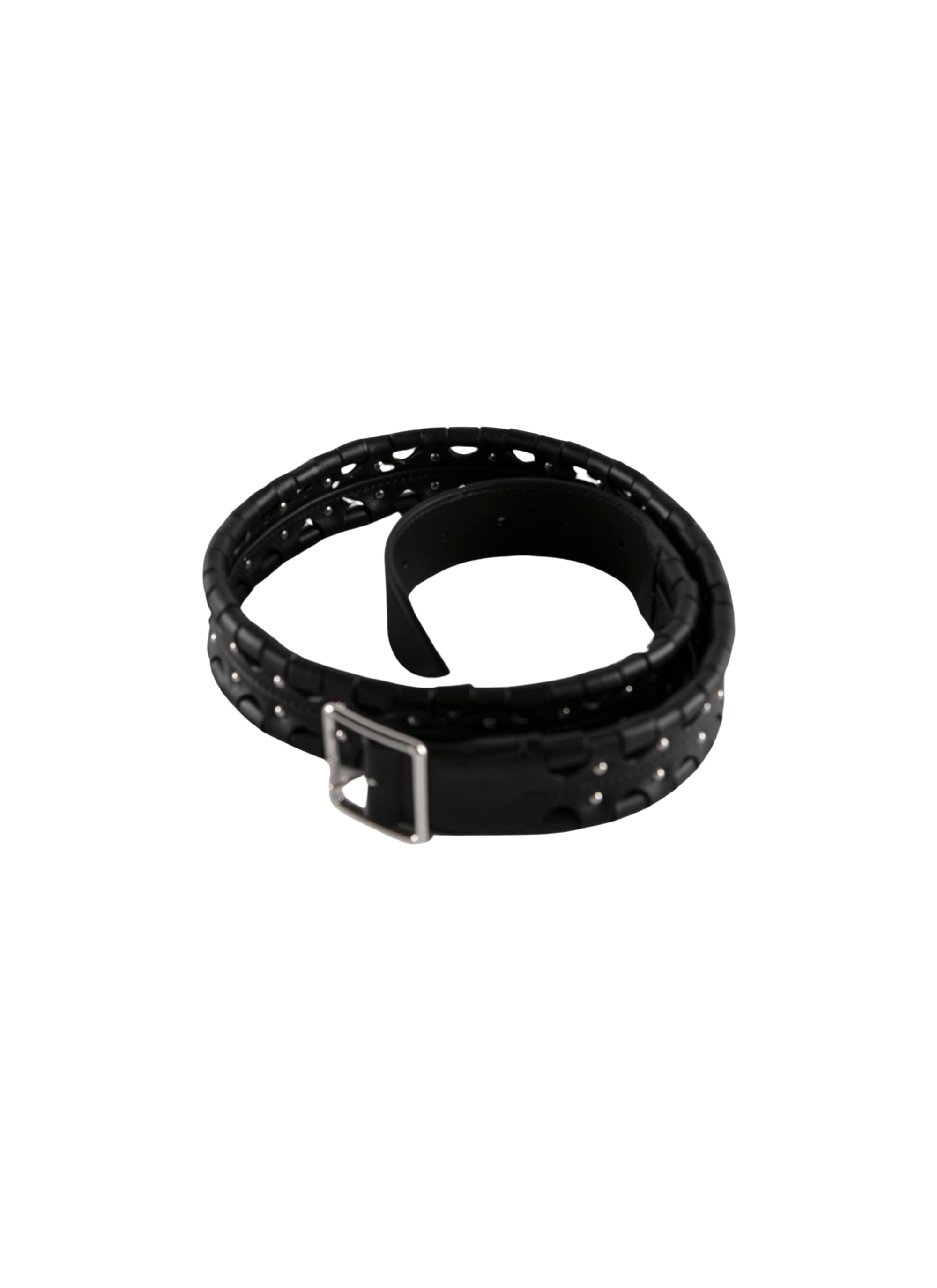 Ceinture hinge pan en cuir - Noir