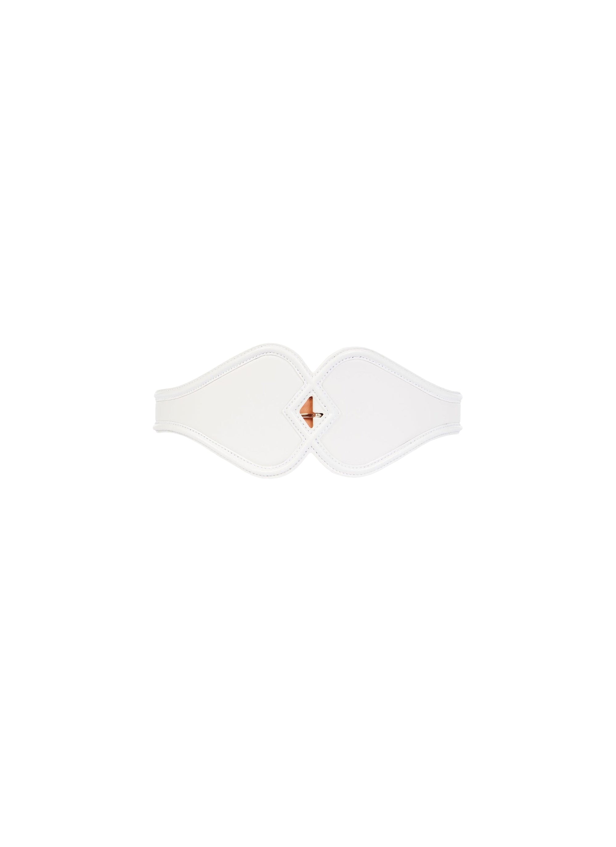 Ceinture double coeur en cuir - Blanc Optique