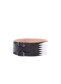 Ceinture graphique en cuir - Noir & Blanc