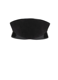 Strapless leather belt - Black