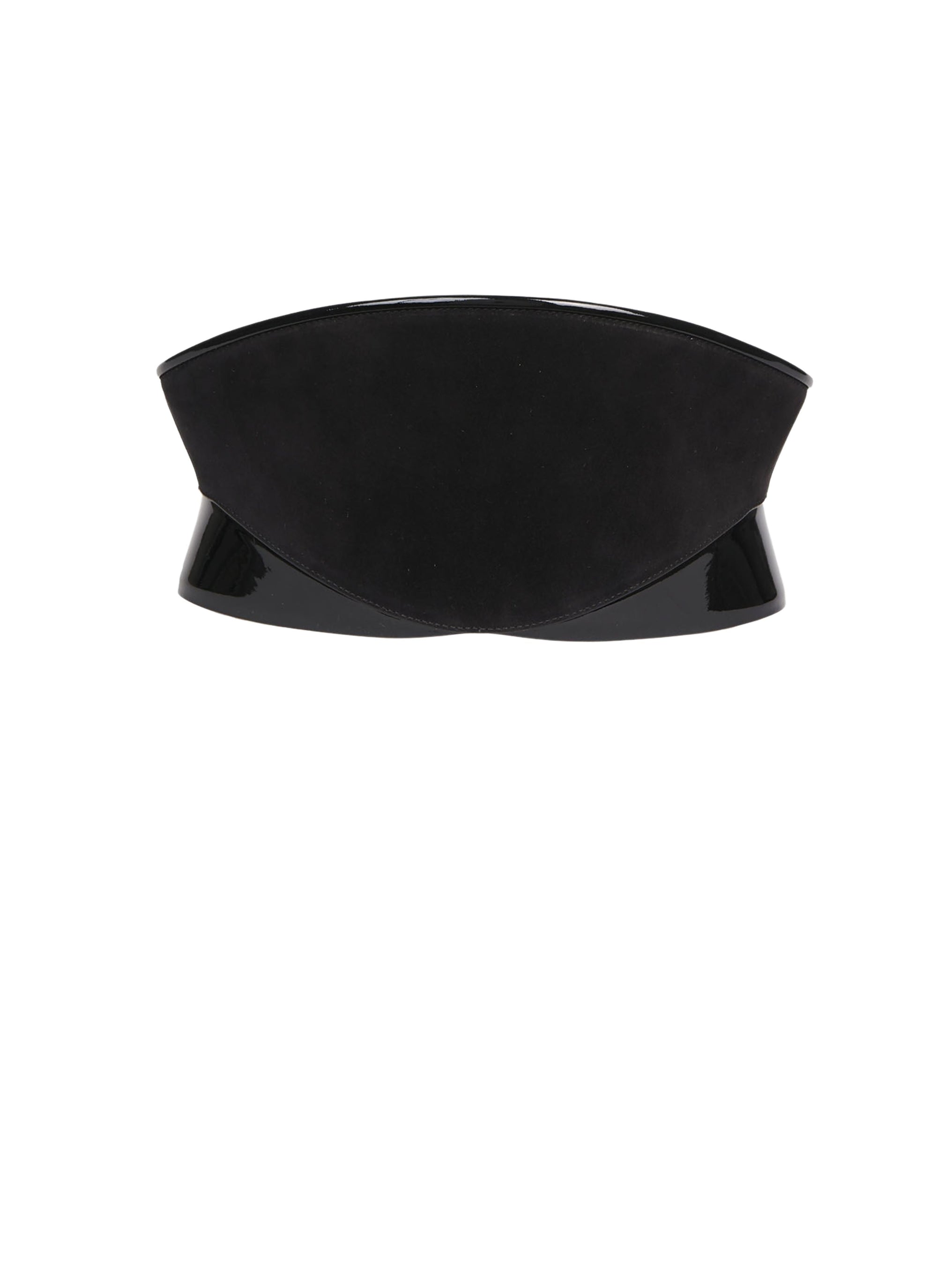 Strapless leather belt - Black