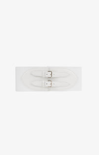 Corset élastique en cuir - Blanc Optique