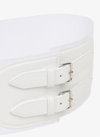 Corset élastique en cuir - Blanc Optique