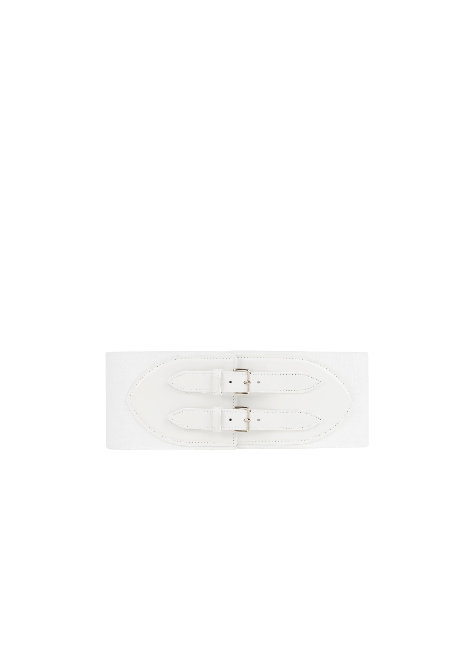 Corset élastique en cuir - Blanc Optique