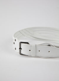Ceinture tubulaire en cuir - Blanc Optique