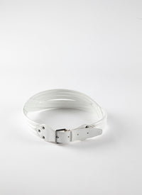 Ceinture tubulaire en cuir - Blanc Optique
