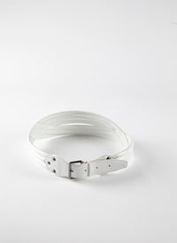 Leather tubular belt - Optic White