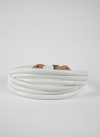 Leather tubular belt - Optic White