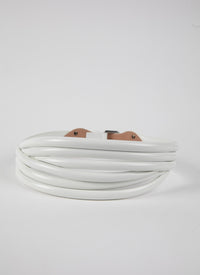 Ceinture tubulaire en cuir - Blanc Optique