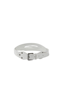 Leather tubular belt - Optic White