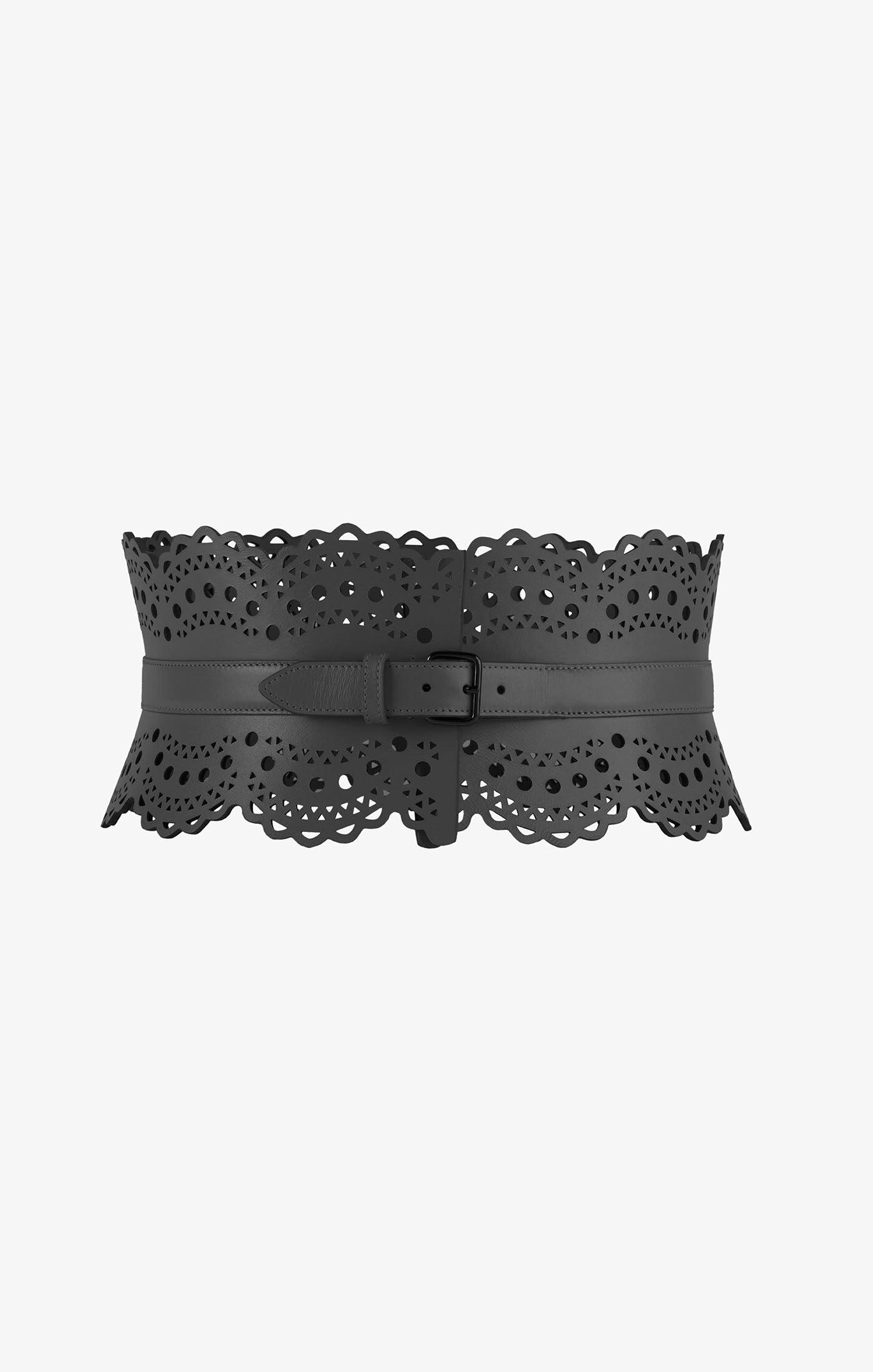 Studded corset belt in leather - Turtle Dove