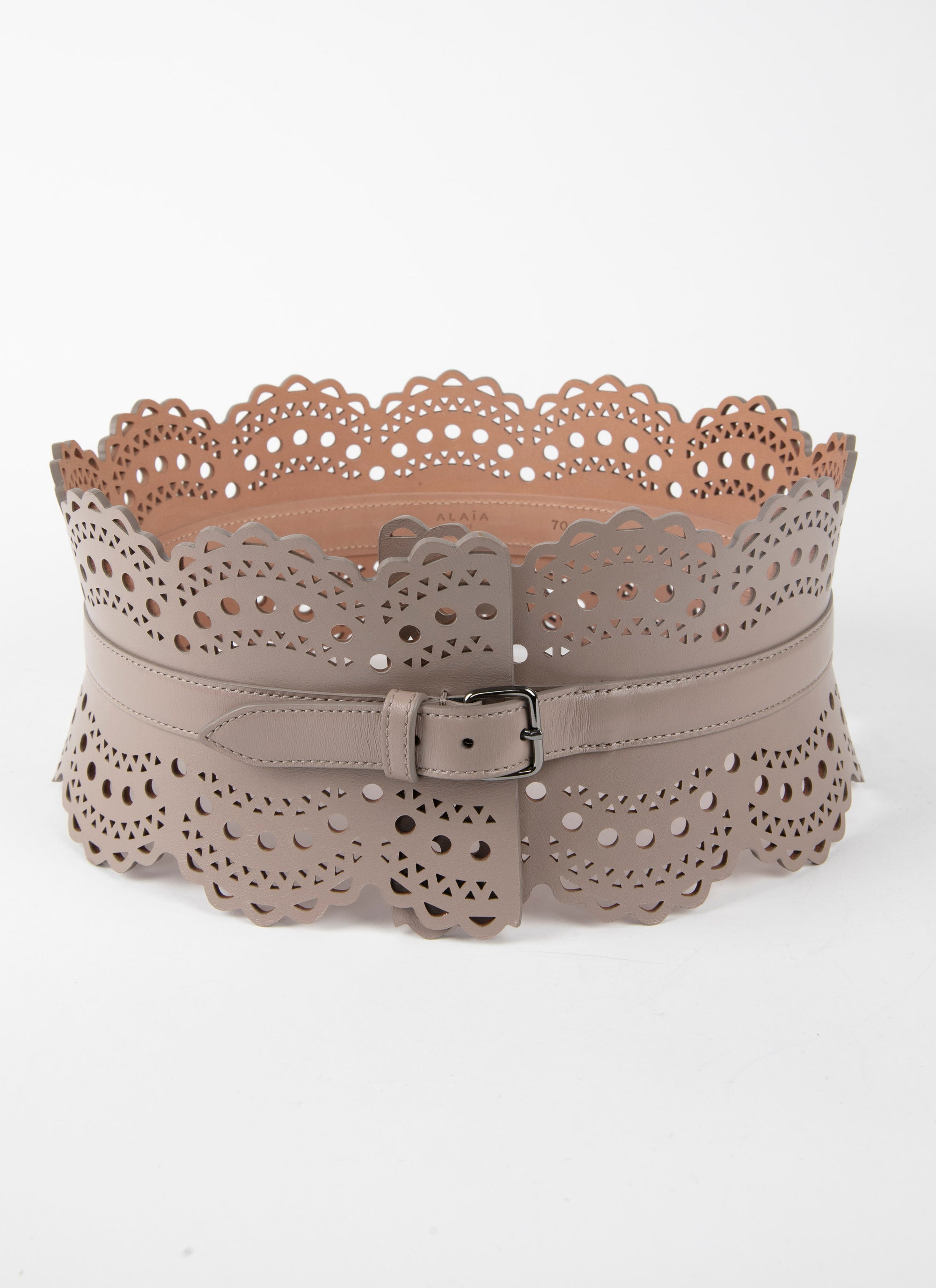 Studded corset belt in leather - Turtle Dove