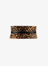 Small pattern corset belt in leather - Mordor & Black